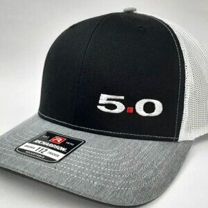 Mustang 5.0 Richardson 112 Trucker mesh snapback cap hat multicolor embroidered